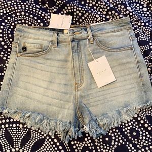 KanCan high rise denim shorts, large